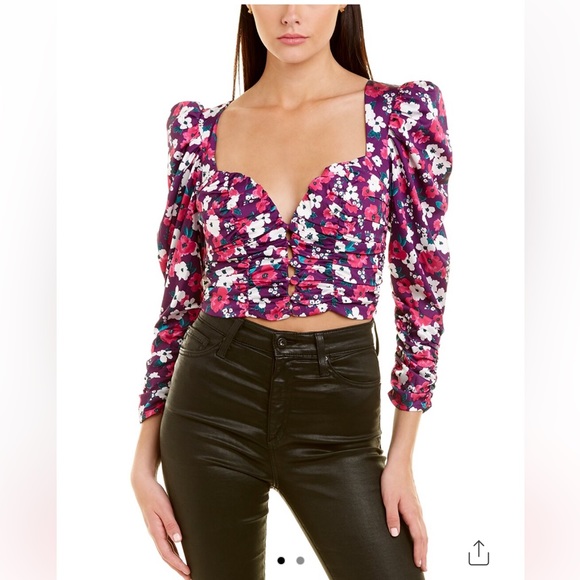 For Love And Lemons Penny Blouse in Fuchsia, Size XSmall - Picture 16 of 16